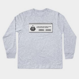 Cat Alert Message -Procrastination Kitty - Funny Geeky Computer Kids Long Sleeve T-Shirt